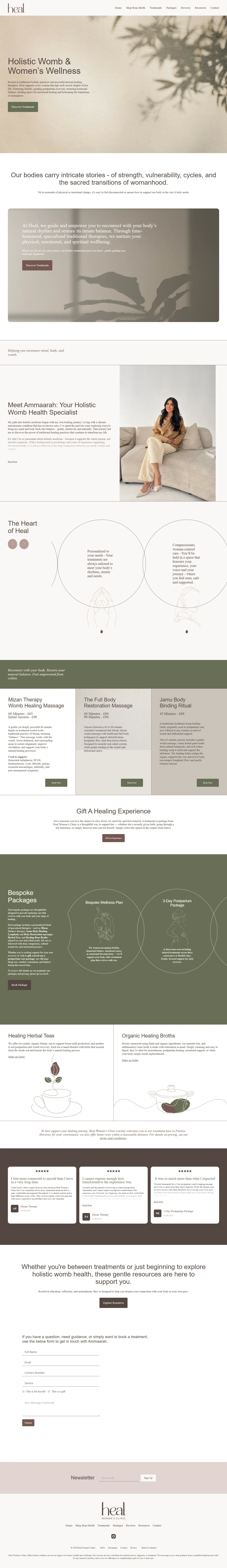 Homepage of Heal Women's Clinic